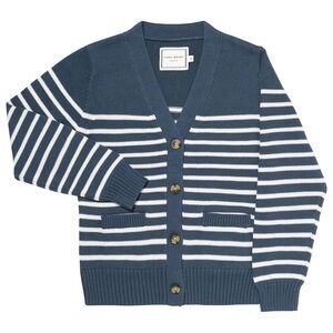Long Wharf Supply Co Sconset SeaWell™ Marine Stripe Cardigan - Size Small